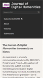 Mobile Screenshot of journalofdigitalhumanities.org